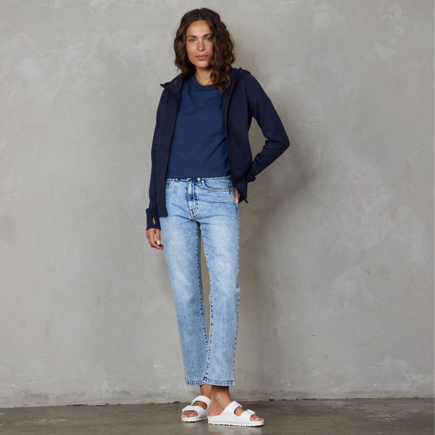 Teddy Organic Cotton Straight Leg Jean Snow Wash pants Organic Crew 