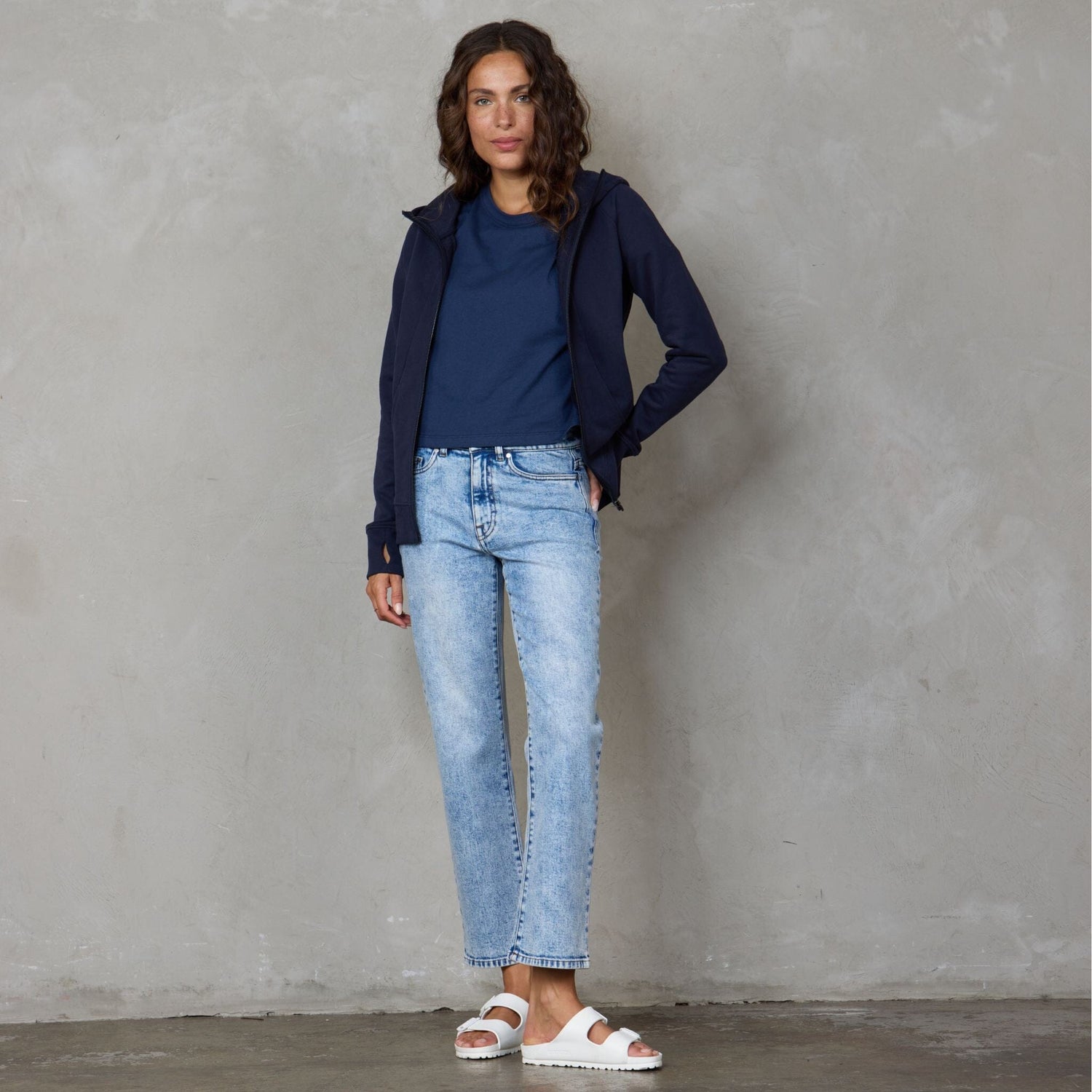 Teddy Organic Cotton Straight Leg Jean Snow Wash pants Organic Crew 