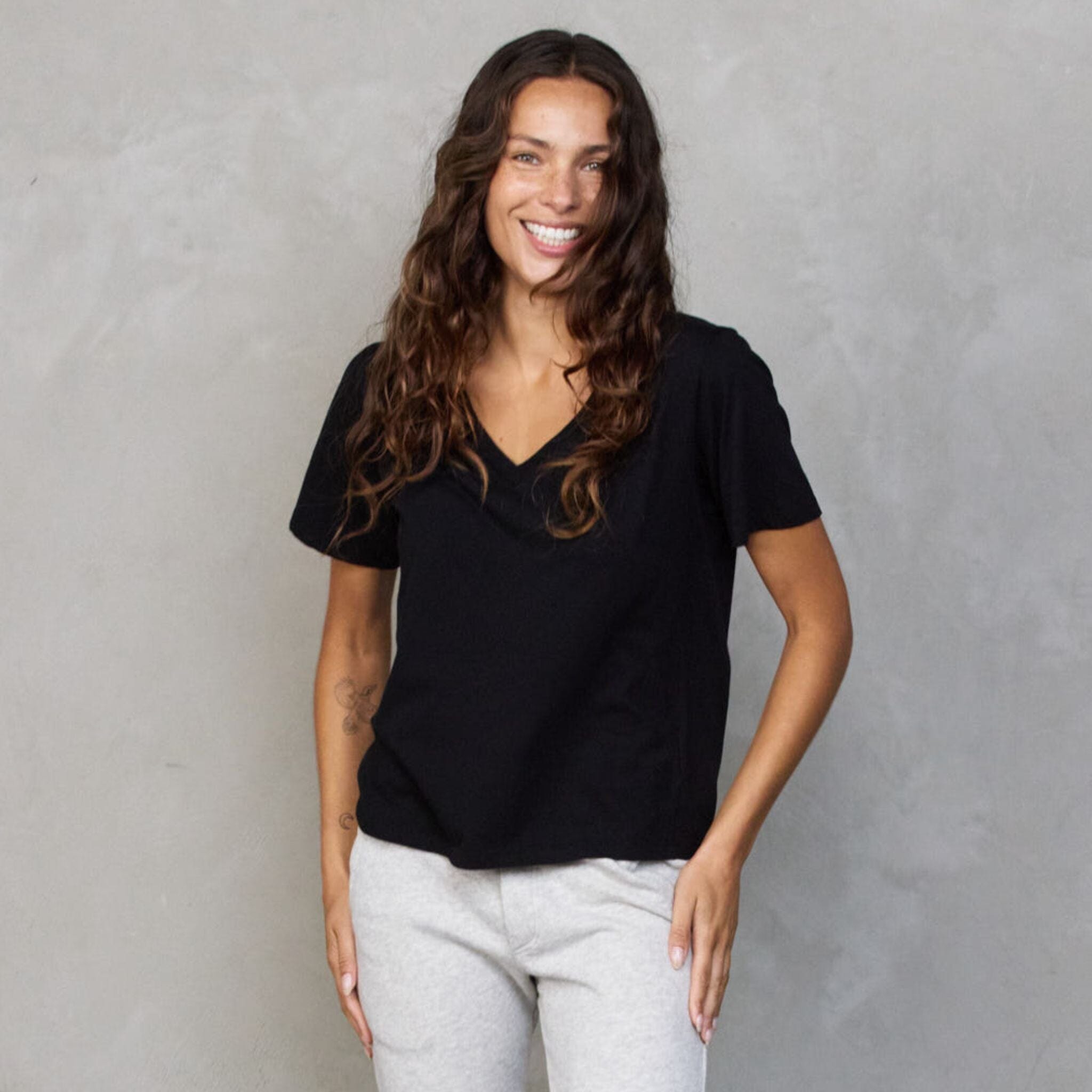 Vie Tee Black Tee Shirt Organic Crew 
