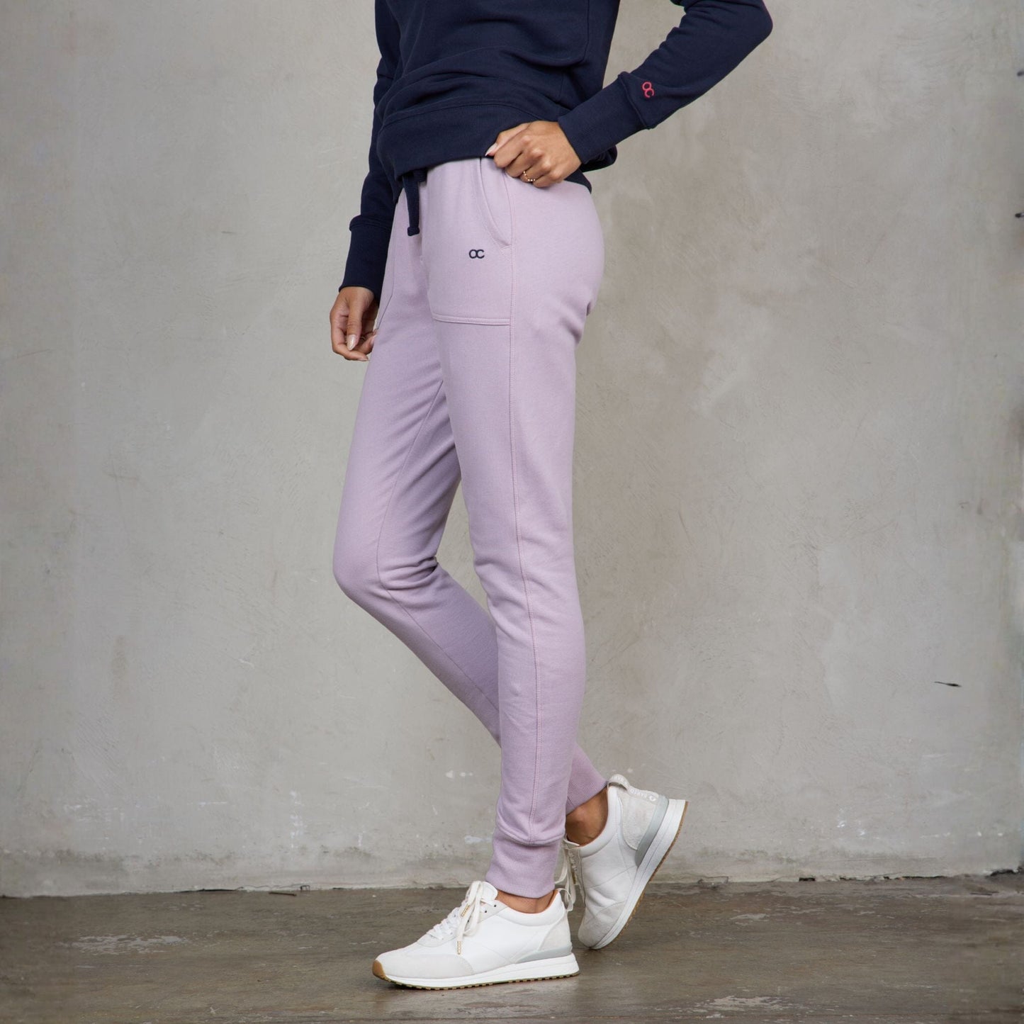 Chloe Organic Cotton Lux Touch Jogger Dusty Rose pants Organic Crew 