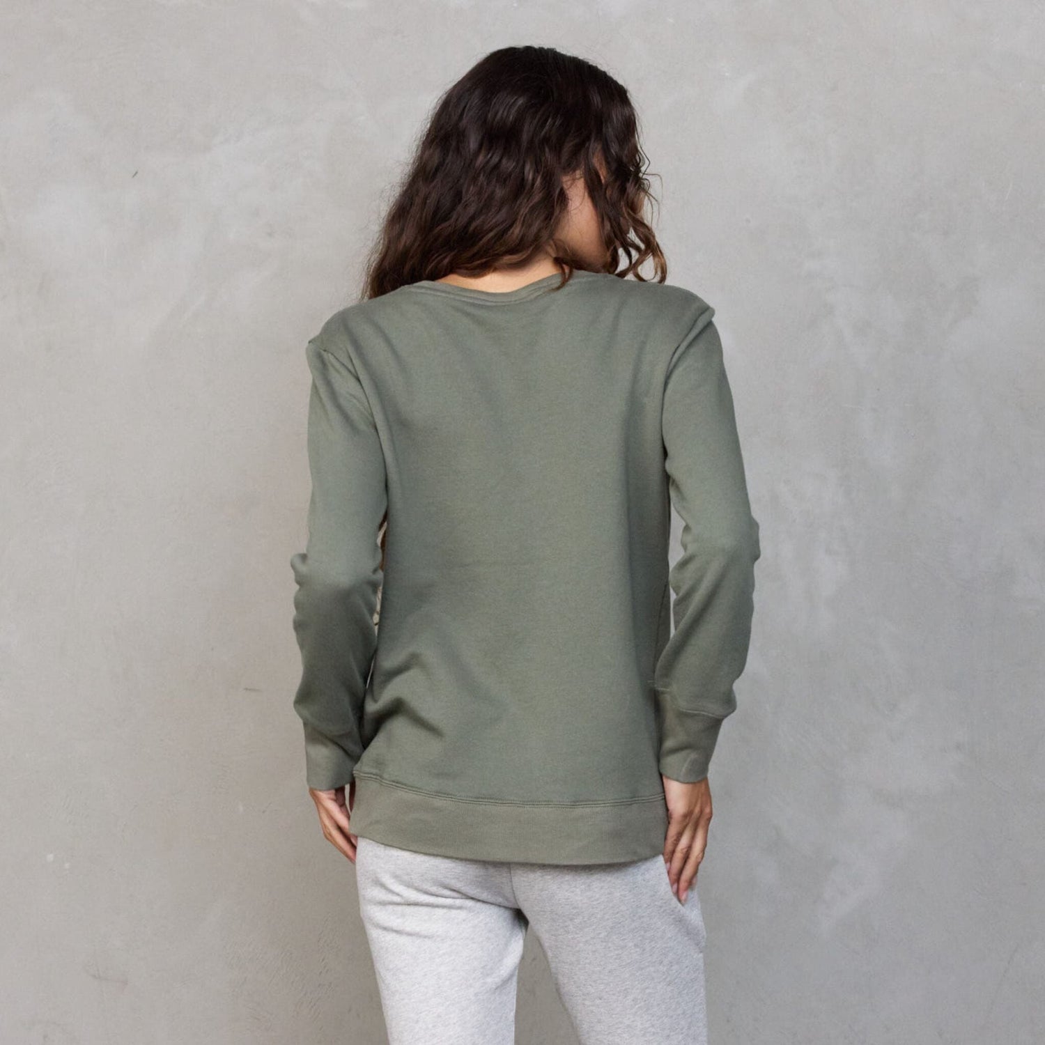 Boyfriend Sweater Khaki OC Sweater Organic Crew 