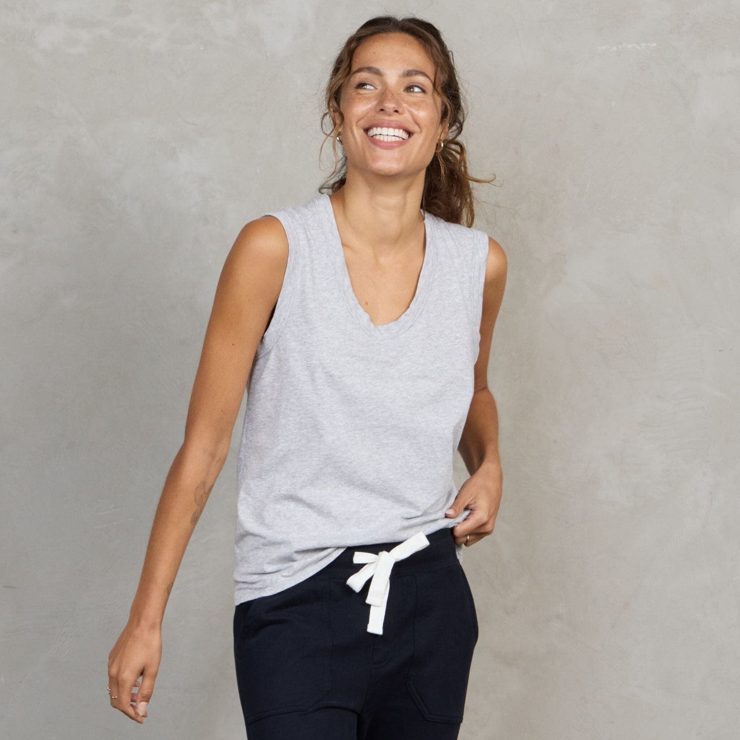 Perfecto Tank Grey Tank Organic Crew 