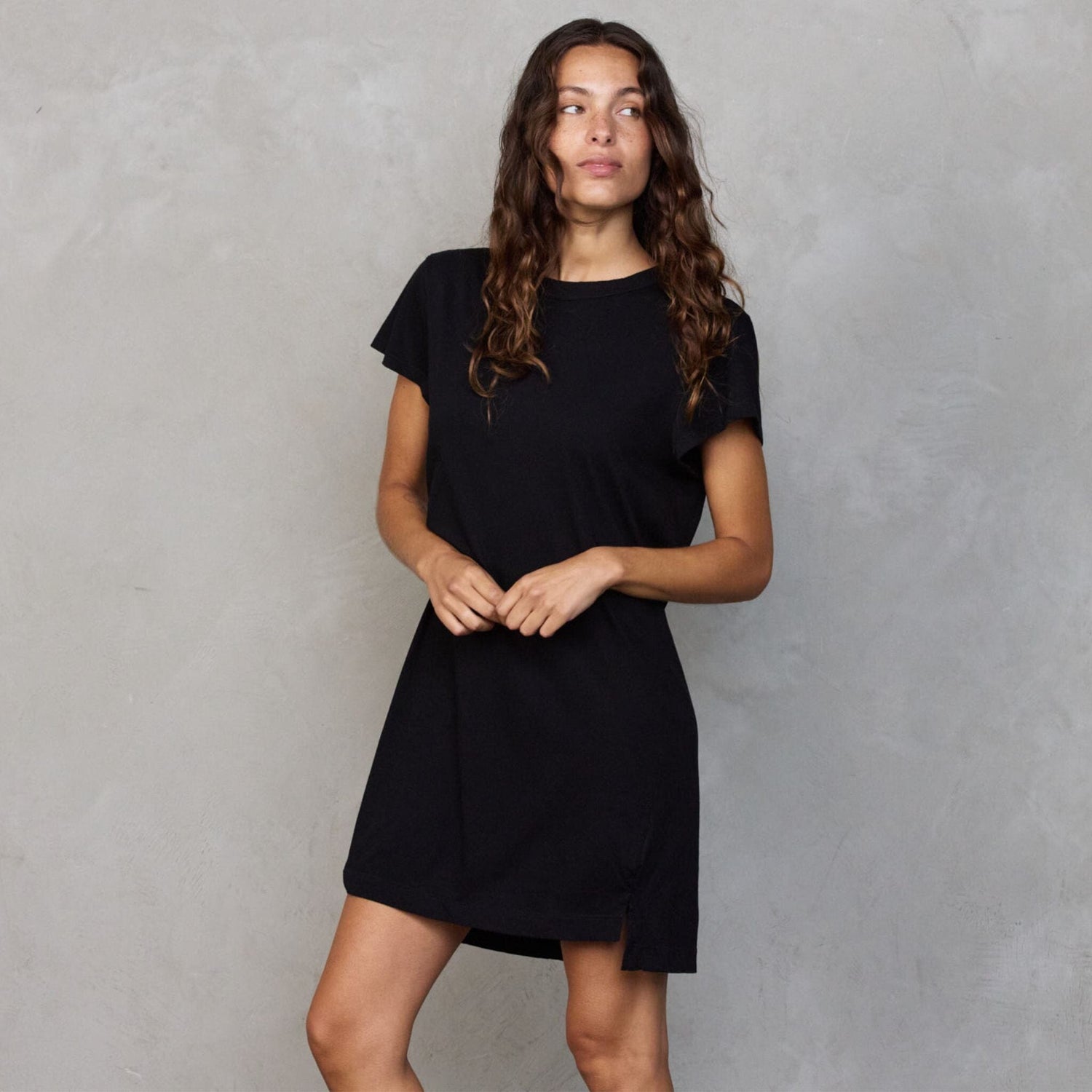 Flinders Nightshirt Black Nightie Organic Crew 