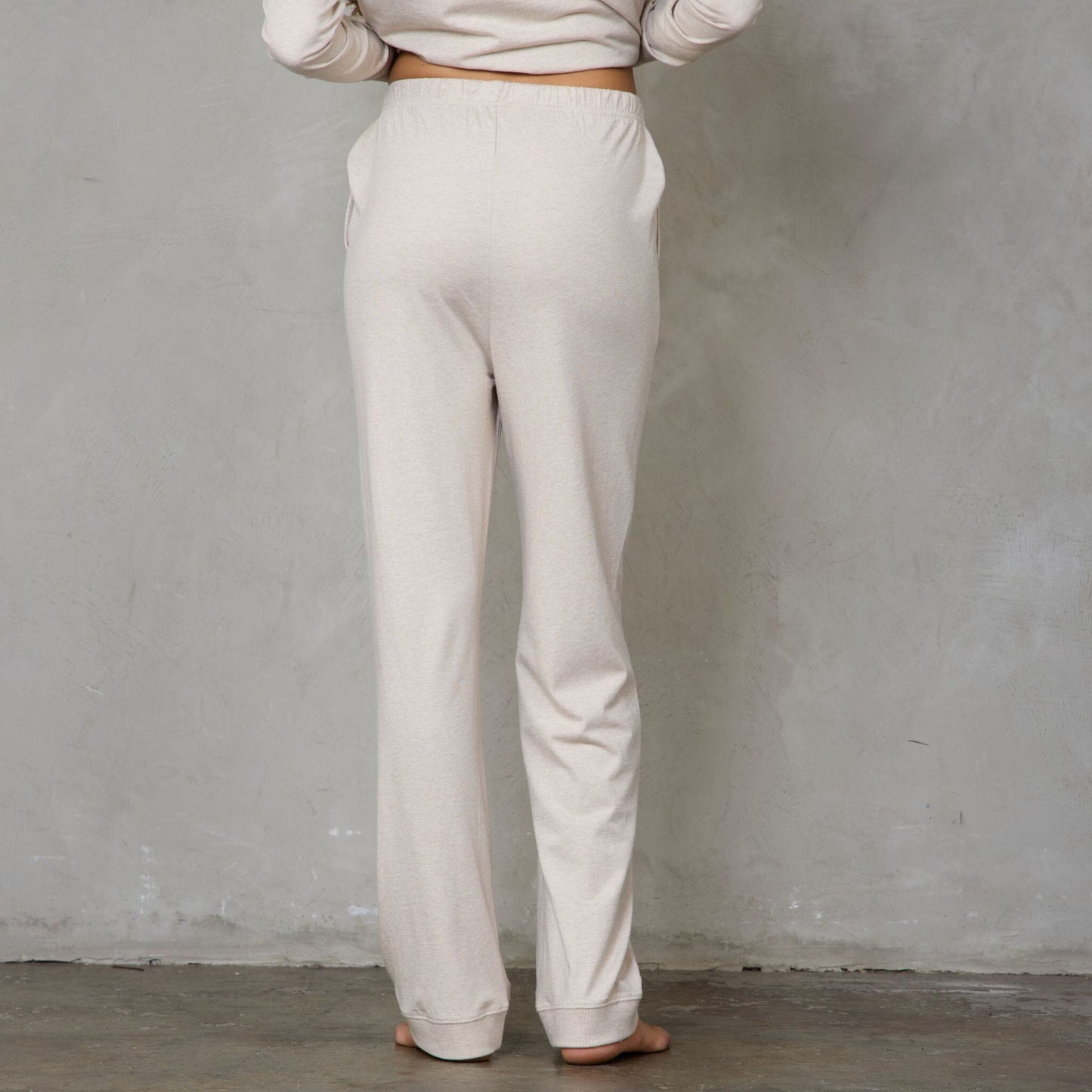 Alexi Luxury Bamboo and Organic Cotton Lounge Suit Oatmeal Lounge Suit Organic Crew 