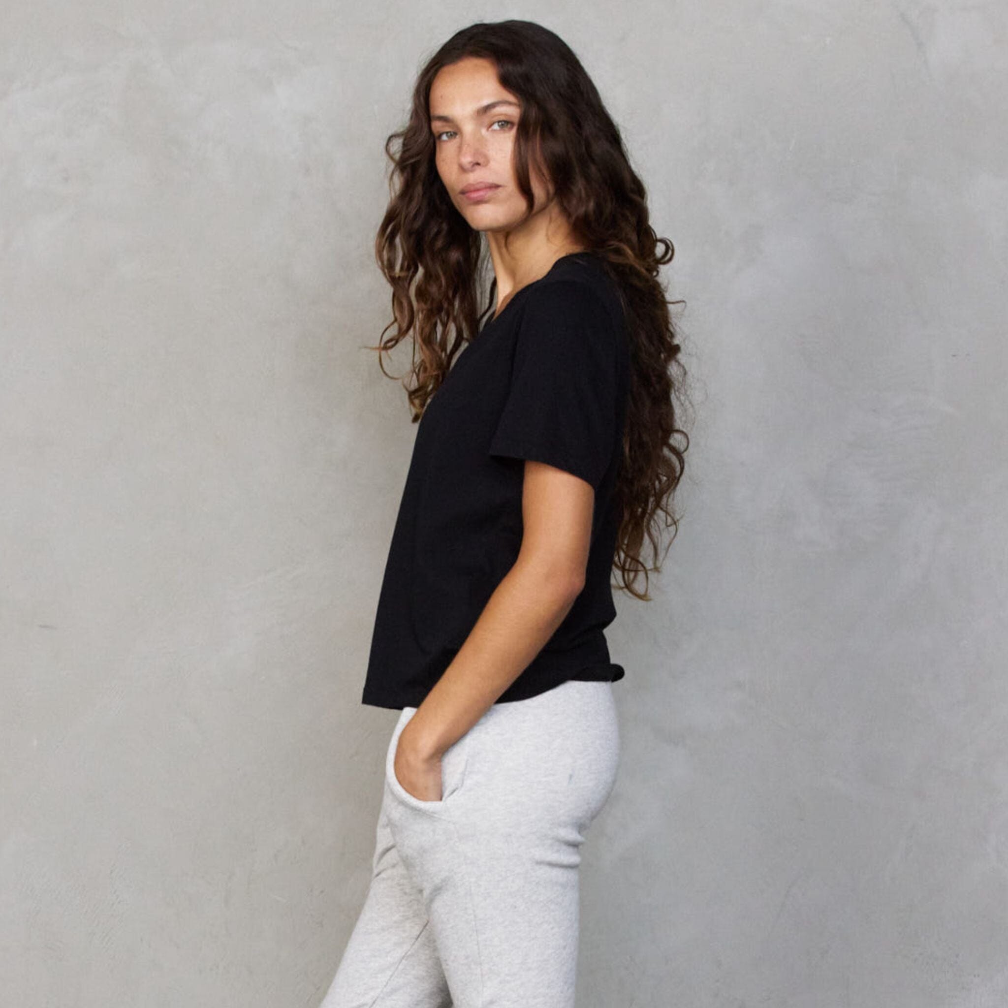 Vie Tee Black Tee Shirt Organic Crew 