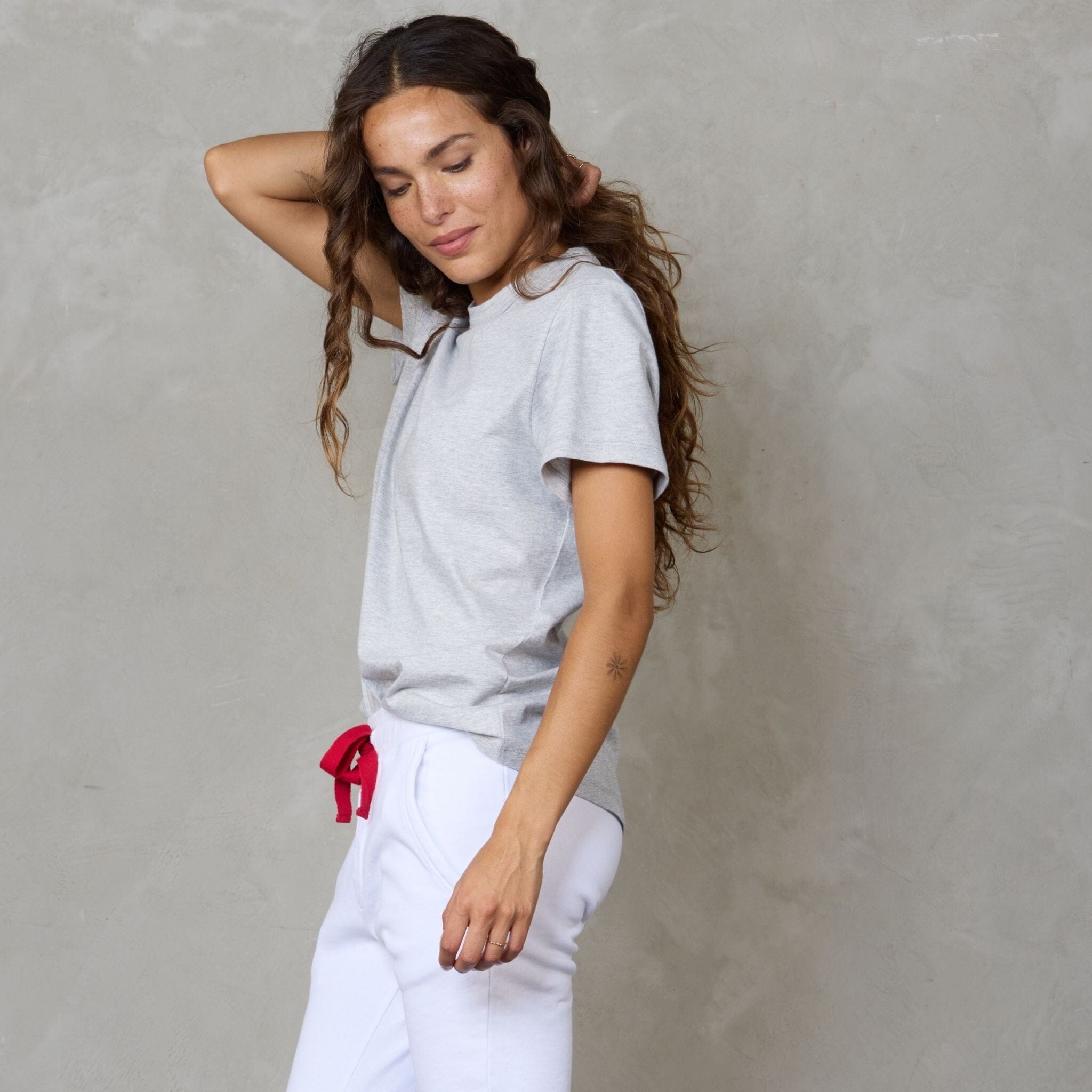 Boyfriend Organic Cotton Tee Grey Tee Shirt Organic Crew 
