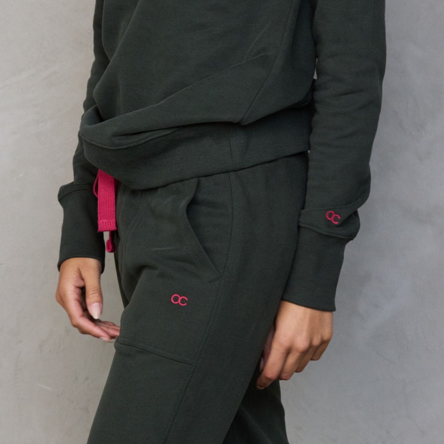 Chloe Lux Jogger Deep Khaki pants Organic Crew 