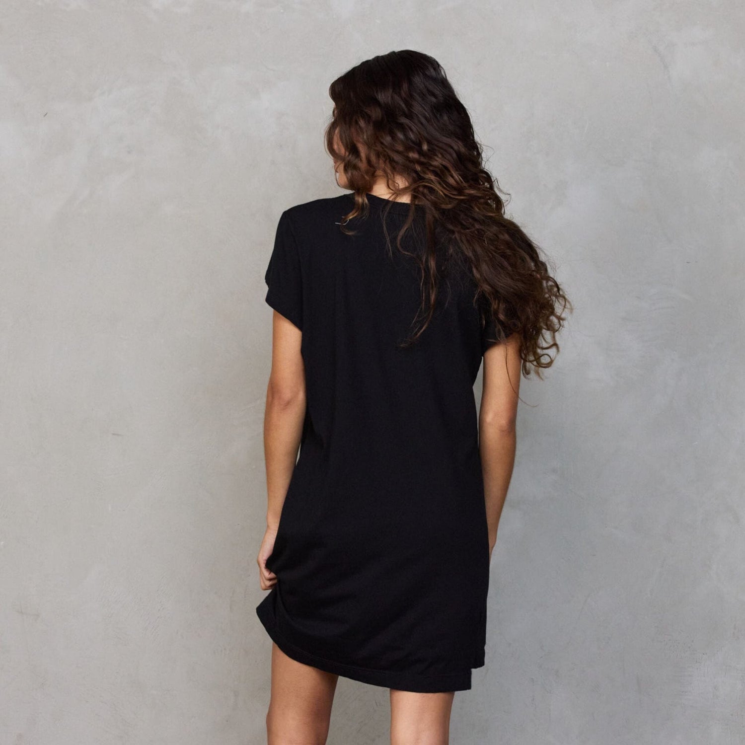 Flinders Nightshirt Black Nightie Organic Crew 
