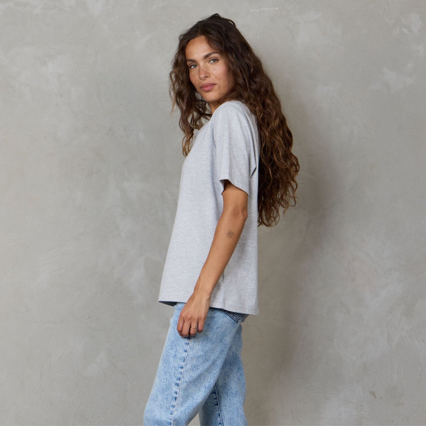 Vie Organic Cotton Tee Grey Tee Shirt Organic Crew 