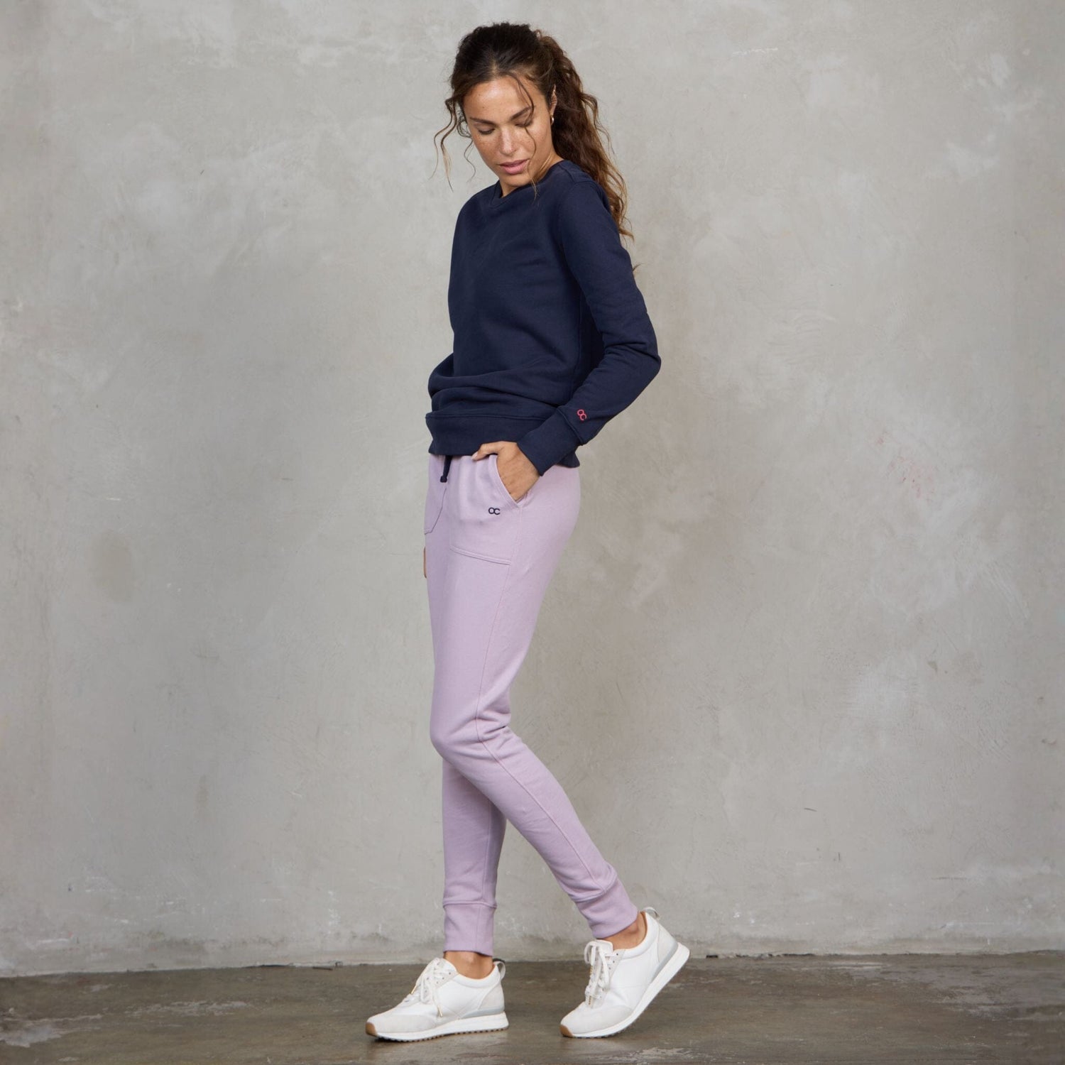 Chloe Organic Cotton Lux Touch Jogger Dusty Rose pants Organic Crew 