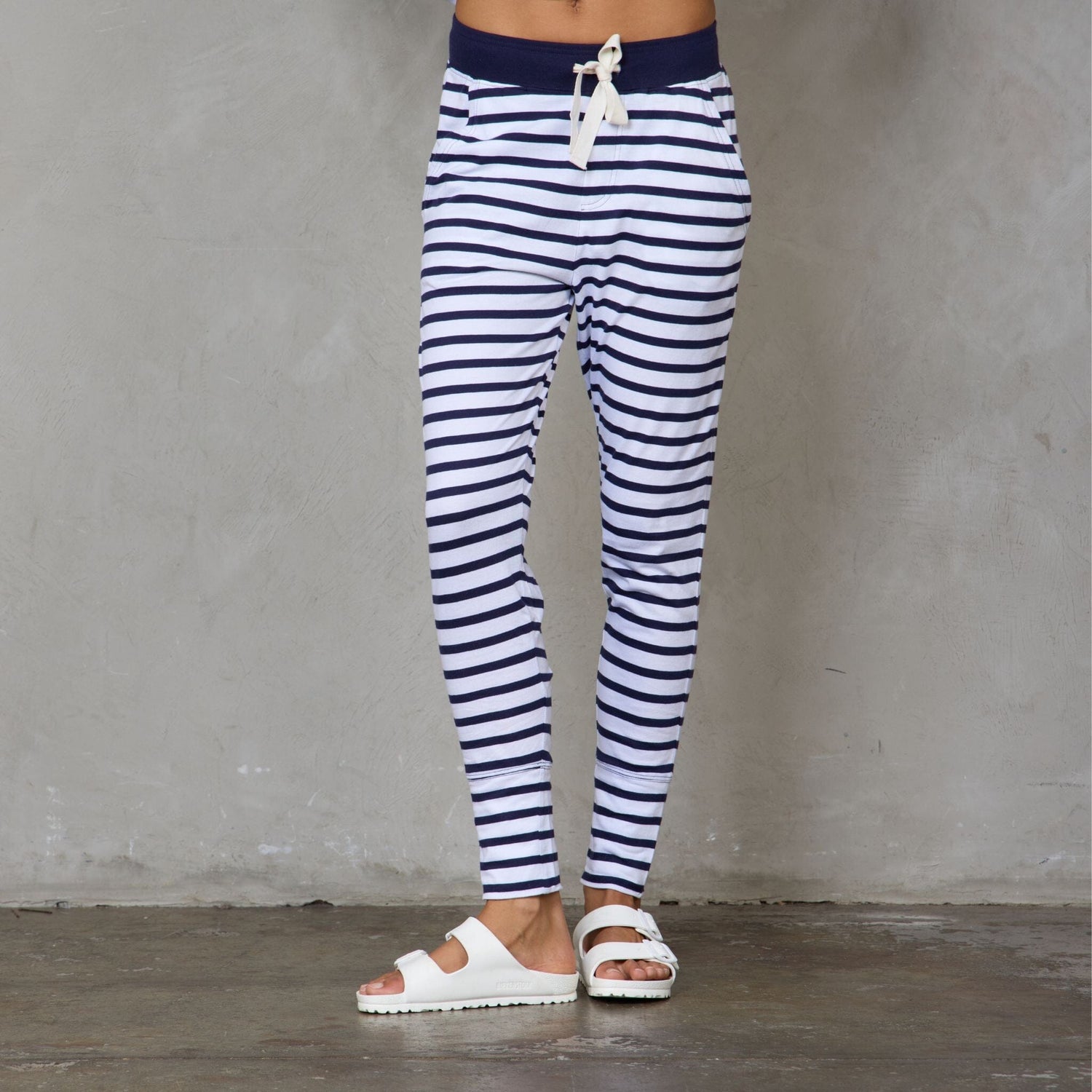 Lounge Pant Organic Cotton Navy & White Stripe pants Organic Crew 