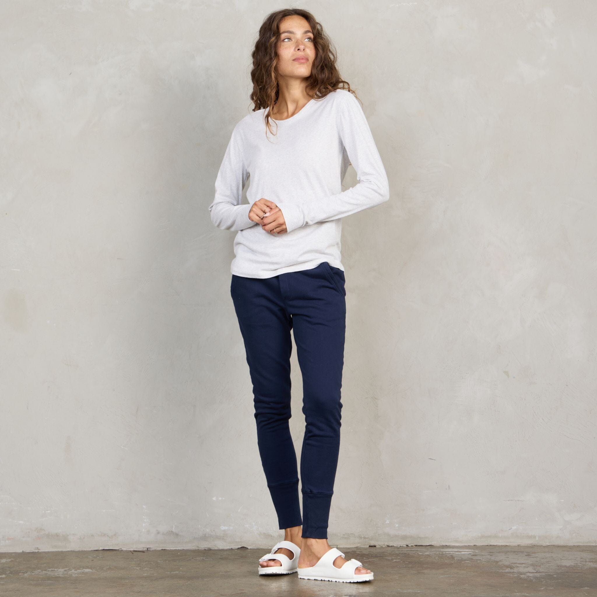 Lily Organic Cotton Long Sleeve Tee Grey Marle l/s tee Organic Crew 