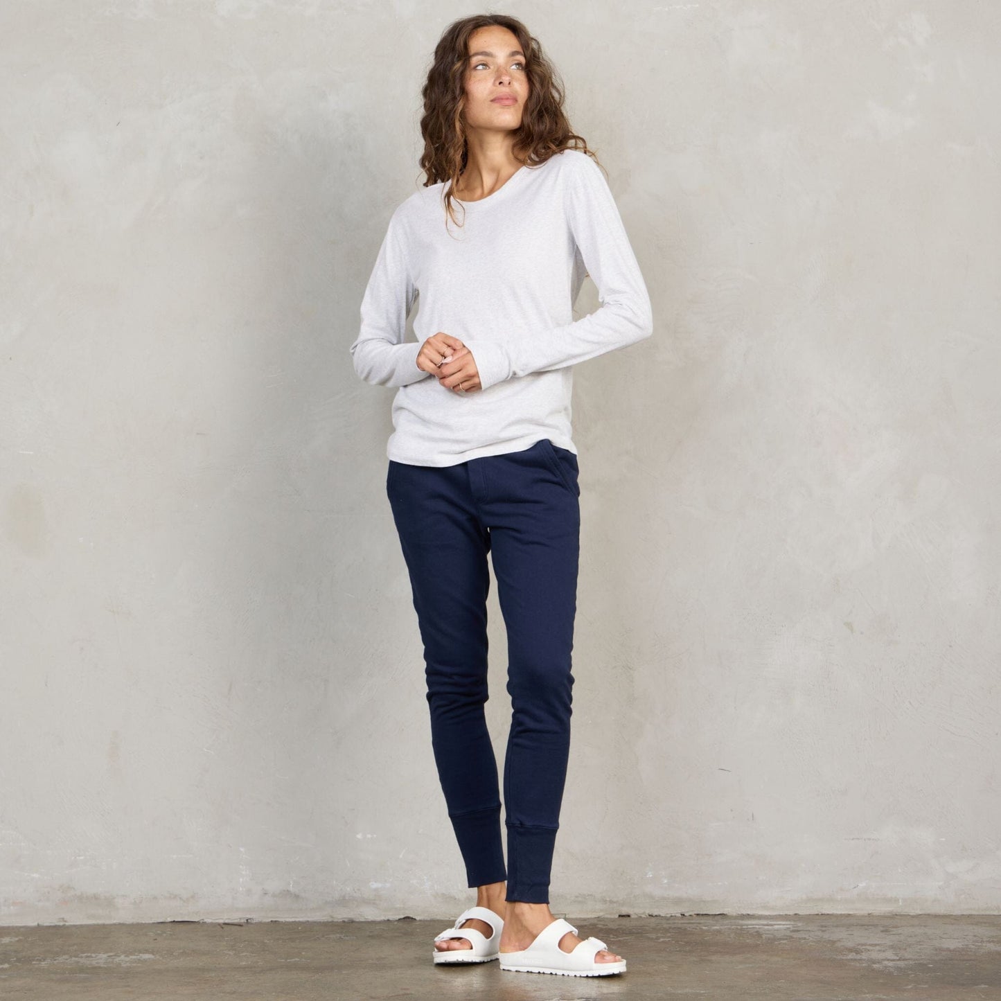 Lily Organic Cotton Long Sleeve Tee Grey Marle l/s tee Organic Crew 