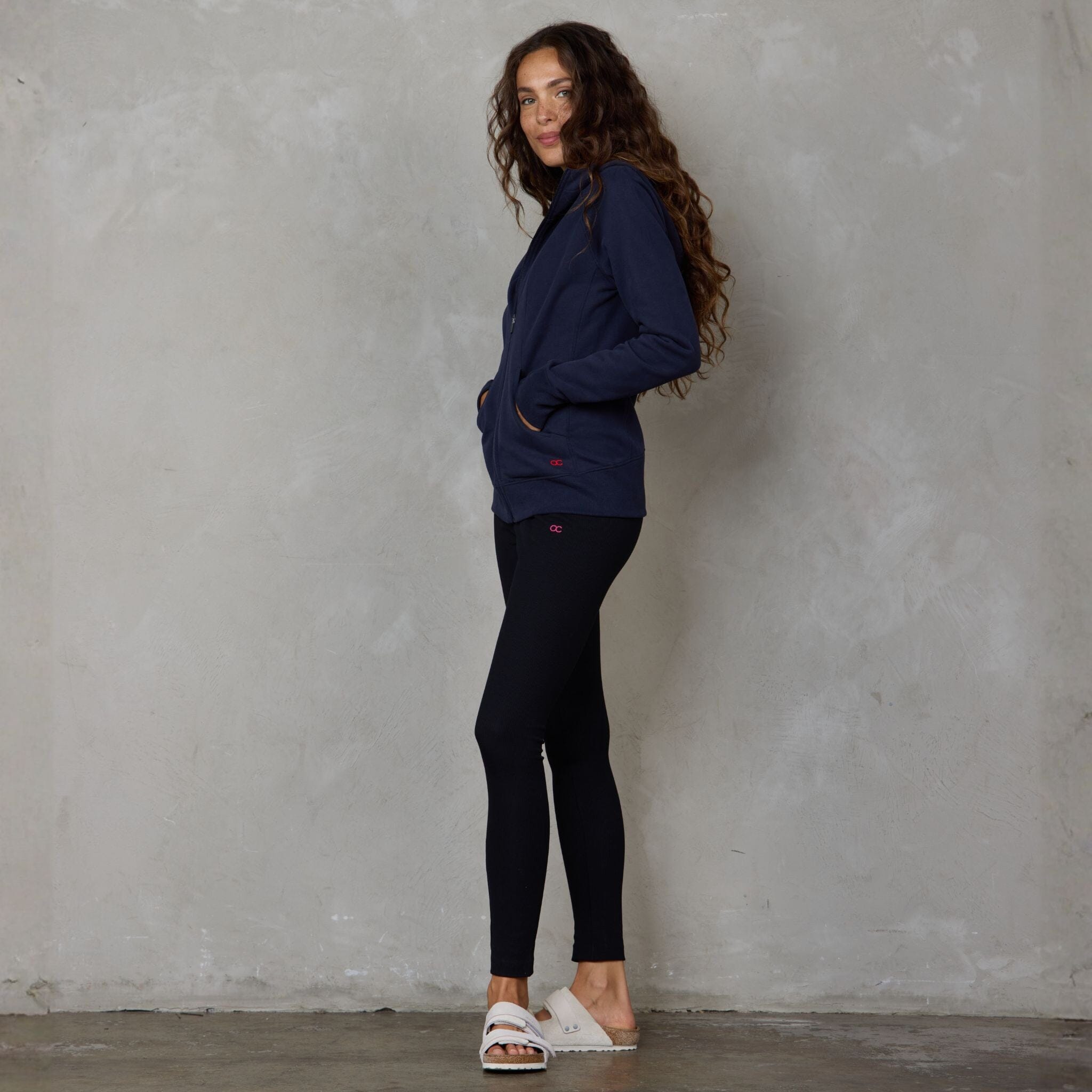 Gaia Organic Cotton Ribbed High Rise Leggings Black Pants Organic Crew 