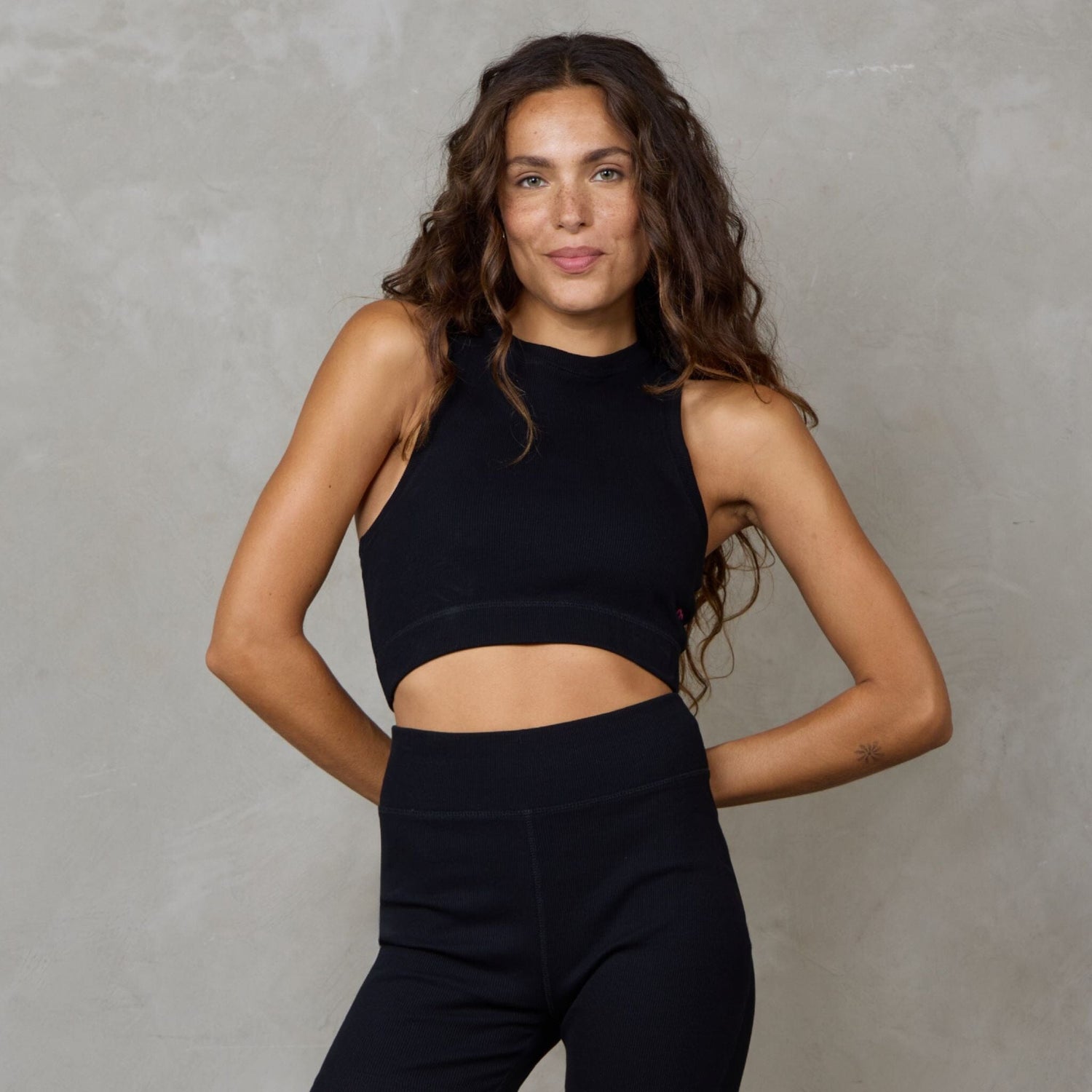 Gaia Organic Cotton Ribbed High Rise Yoga Bike Short Black shorts Organic Crew 