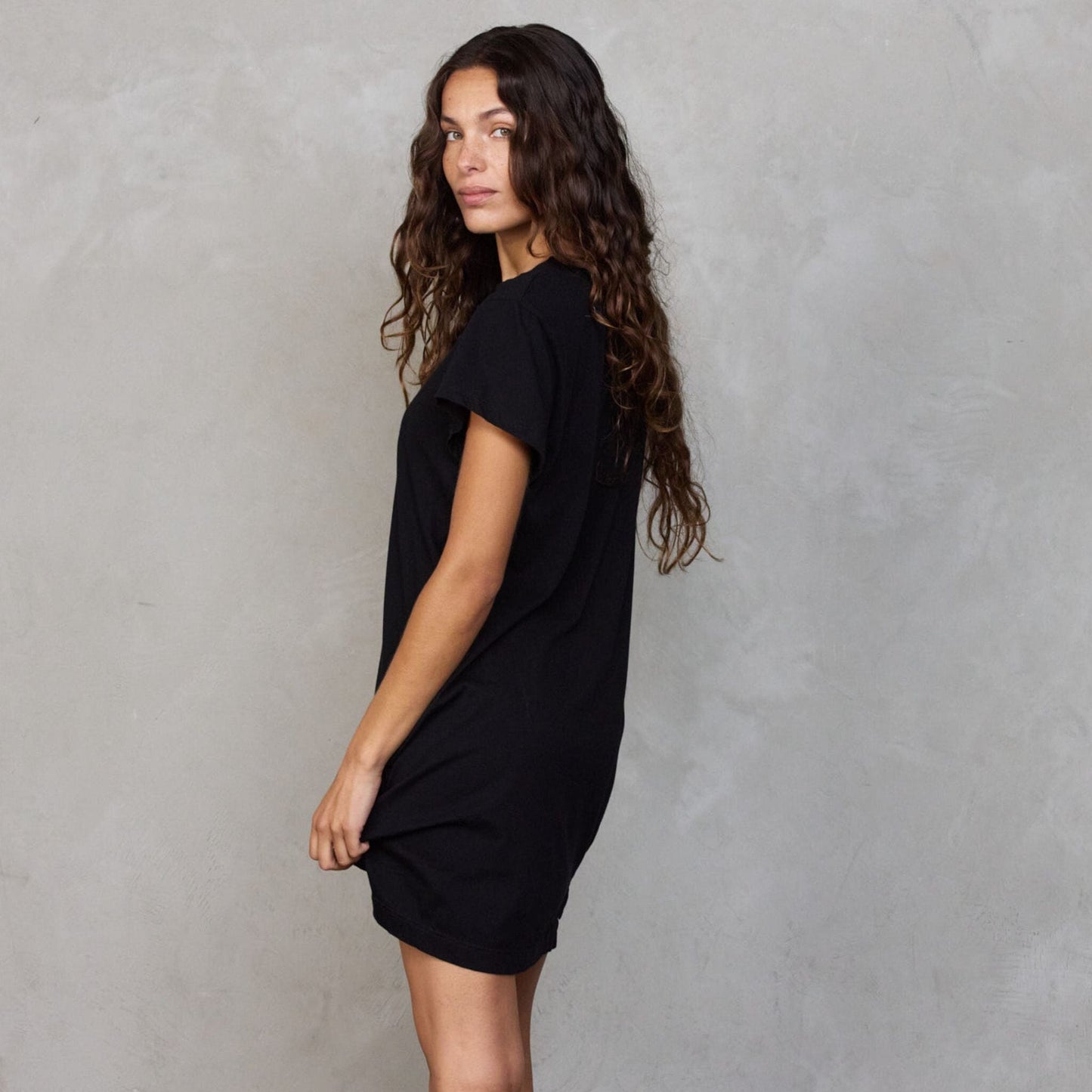 Flinders Nightshirt Black Nightie Organic Crew 