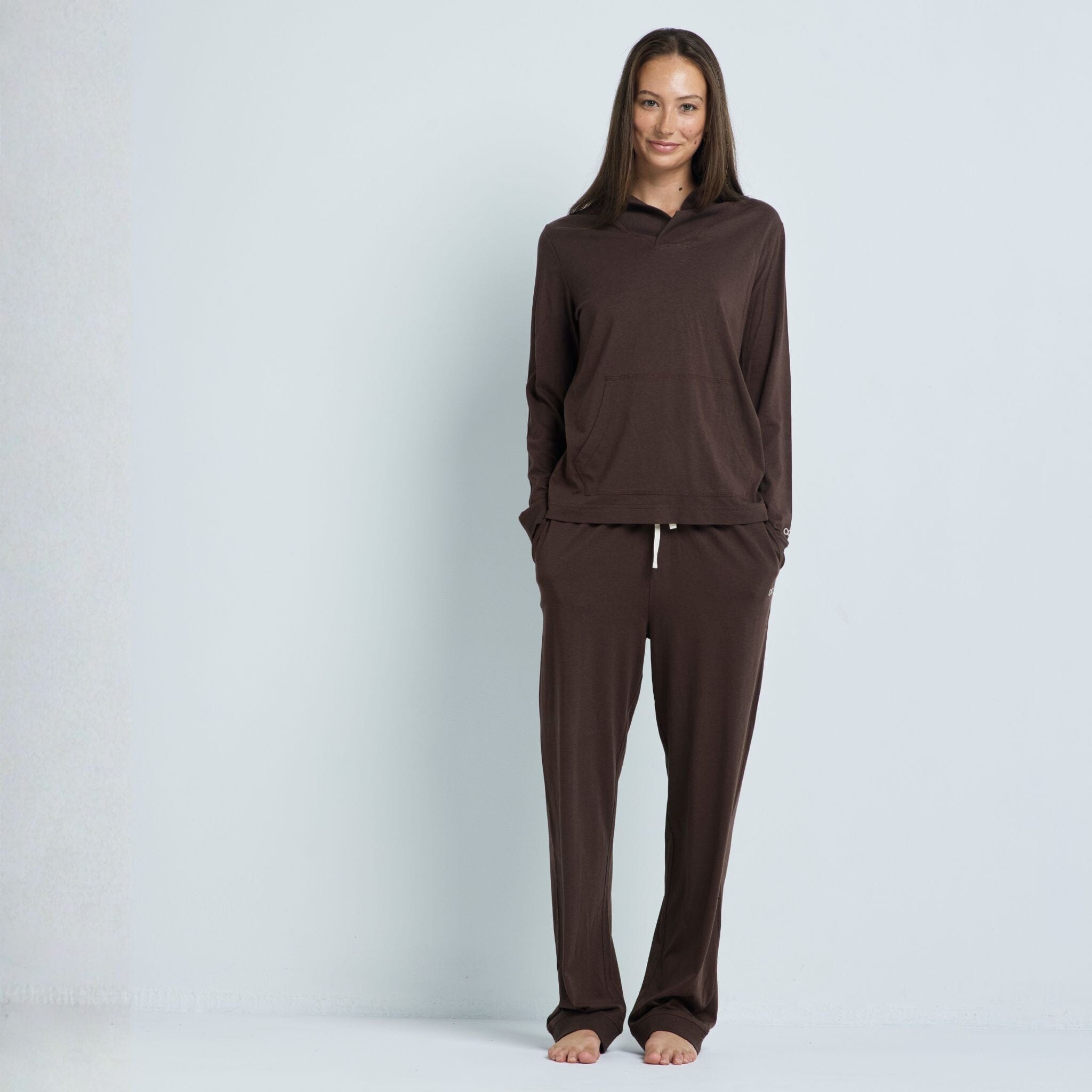 Alexi Bamboo & Organic Cotton Travel Suit Chocolate (2-Piece Ensemble) Lounge Suit Organic Crew 