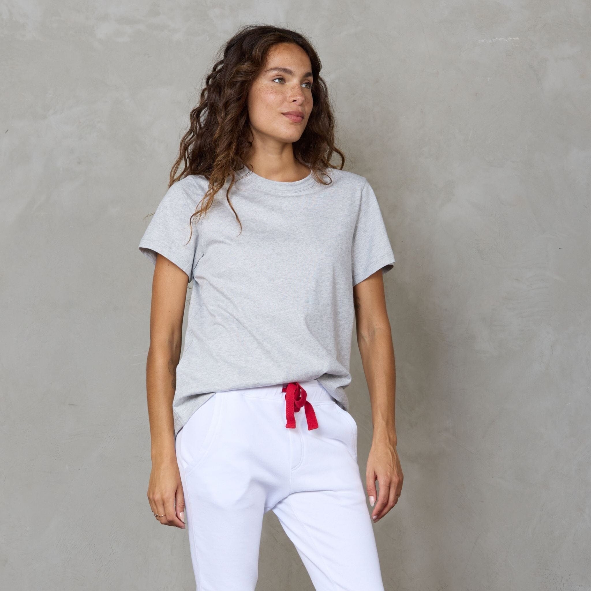 Boyfriend Organic Cotton Tee Grey Tee Shirt Organic Crew 