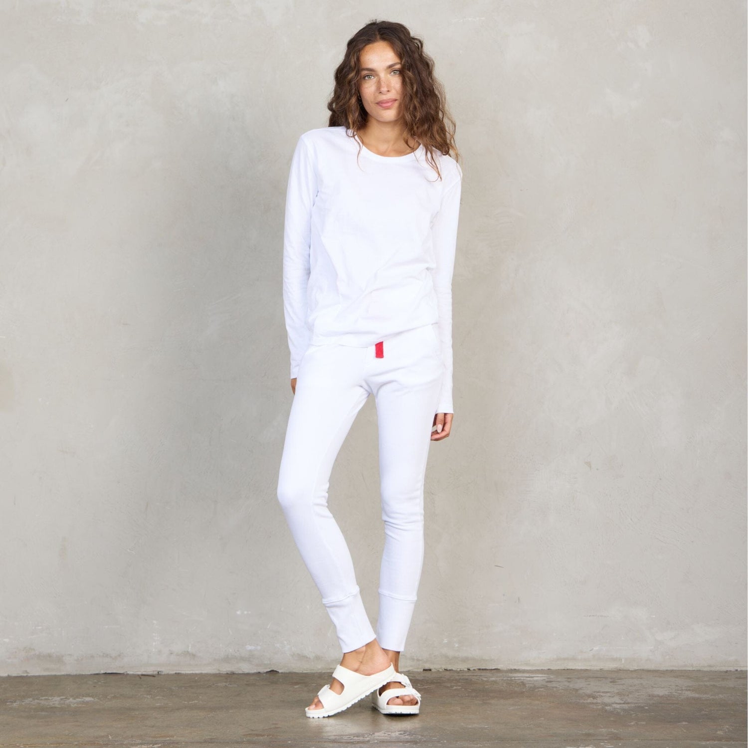 Lily Organic Cotton Long Sleeve Tee White l/s tee Organic Crew 