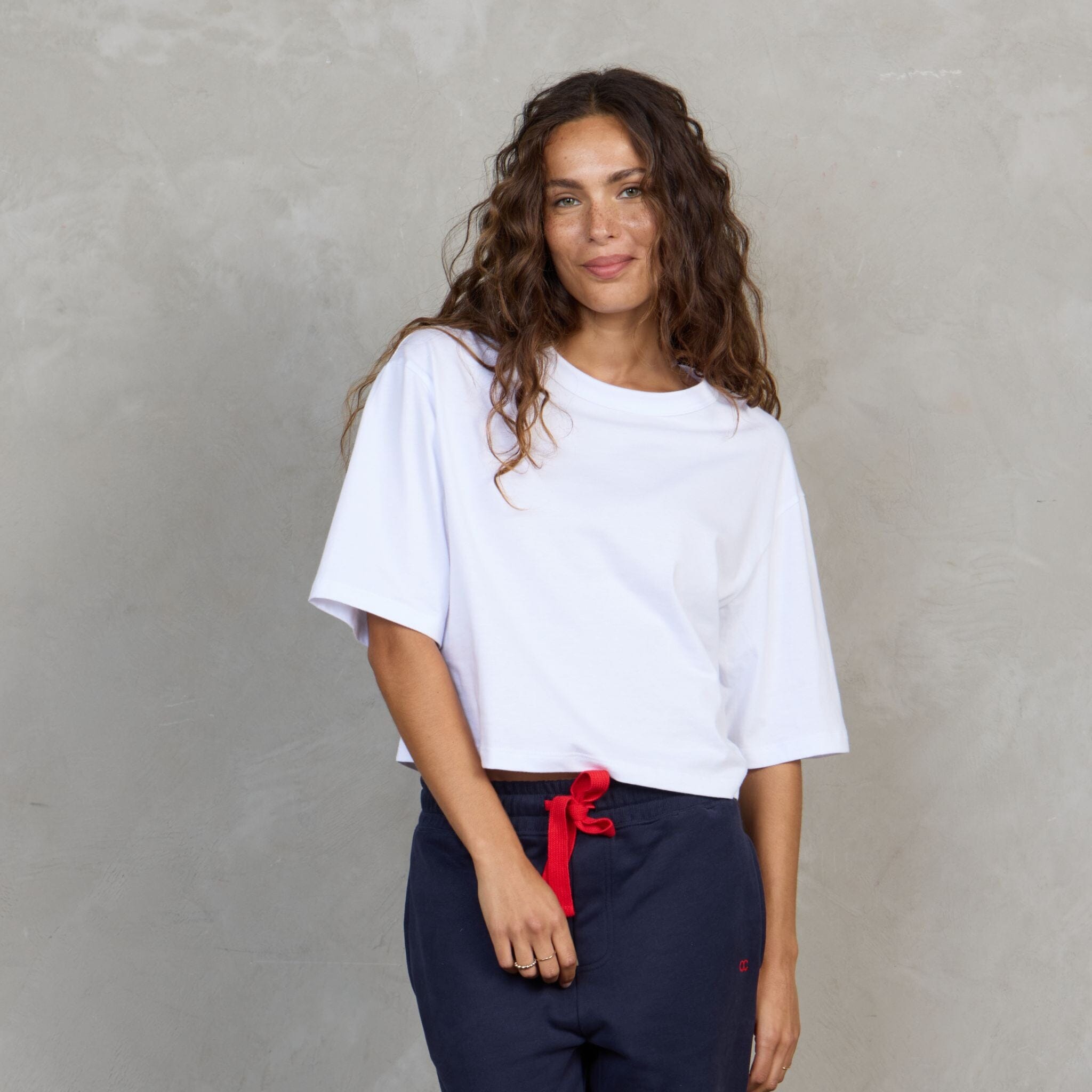 Luna Organic Cotton Cropped Tee White Tee Shirt Organic Crew 