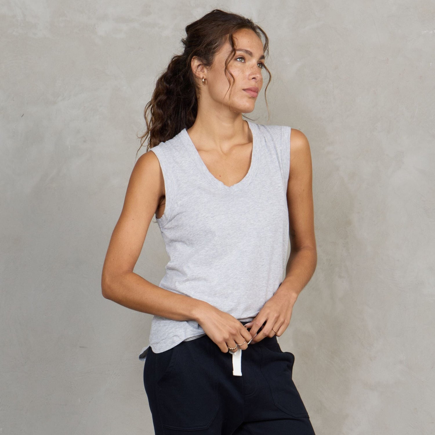 Perfecto Tank Grey Tank Organic Crew 