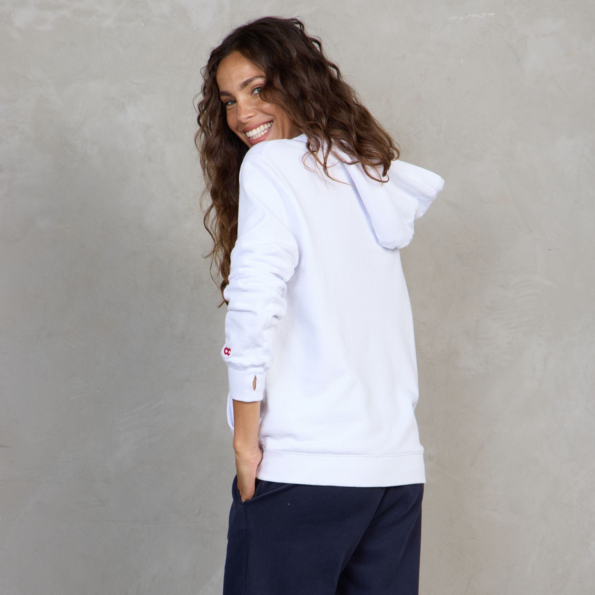 Slouchy Organic Cotton Hoodie White Sweater Organic Crew 