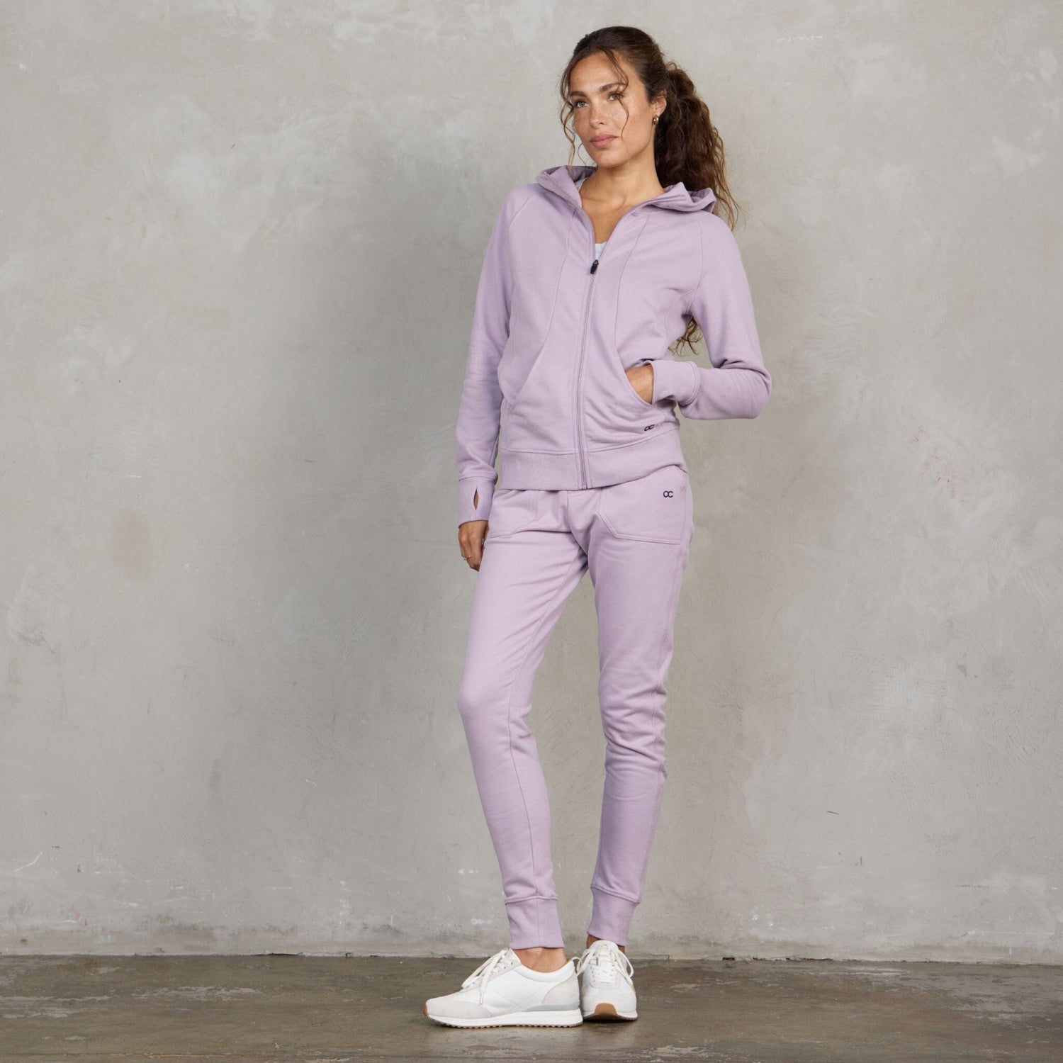 Chloe Organic Cotton Lux Touch Jogger Dusty Rose pants Organic Crew 