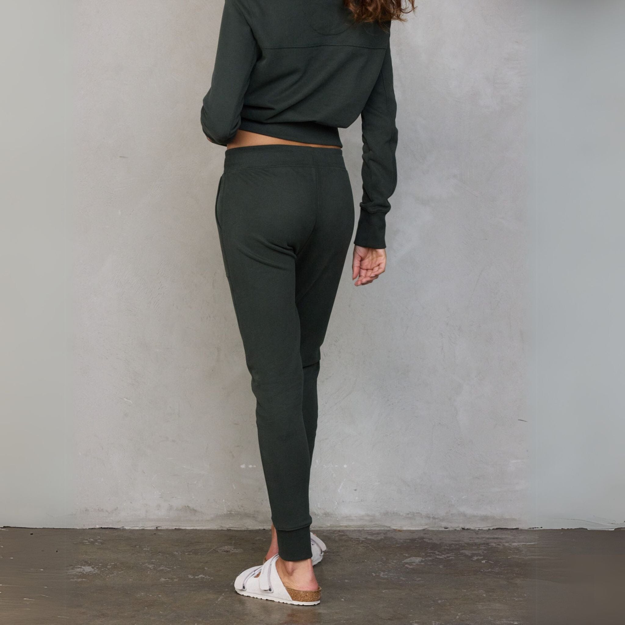 Chloe Lux Jogger Deep Khaki pants Organic Crew 