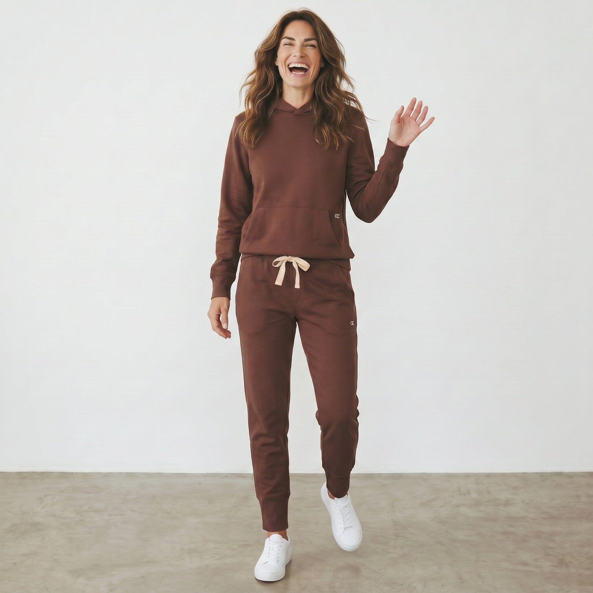 Fleece Slouchy Organic Cotton Hoodie Chocolate Sweater Organic Crew 