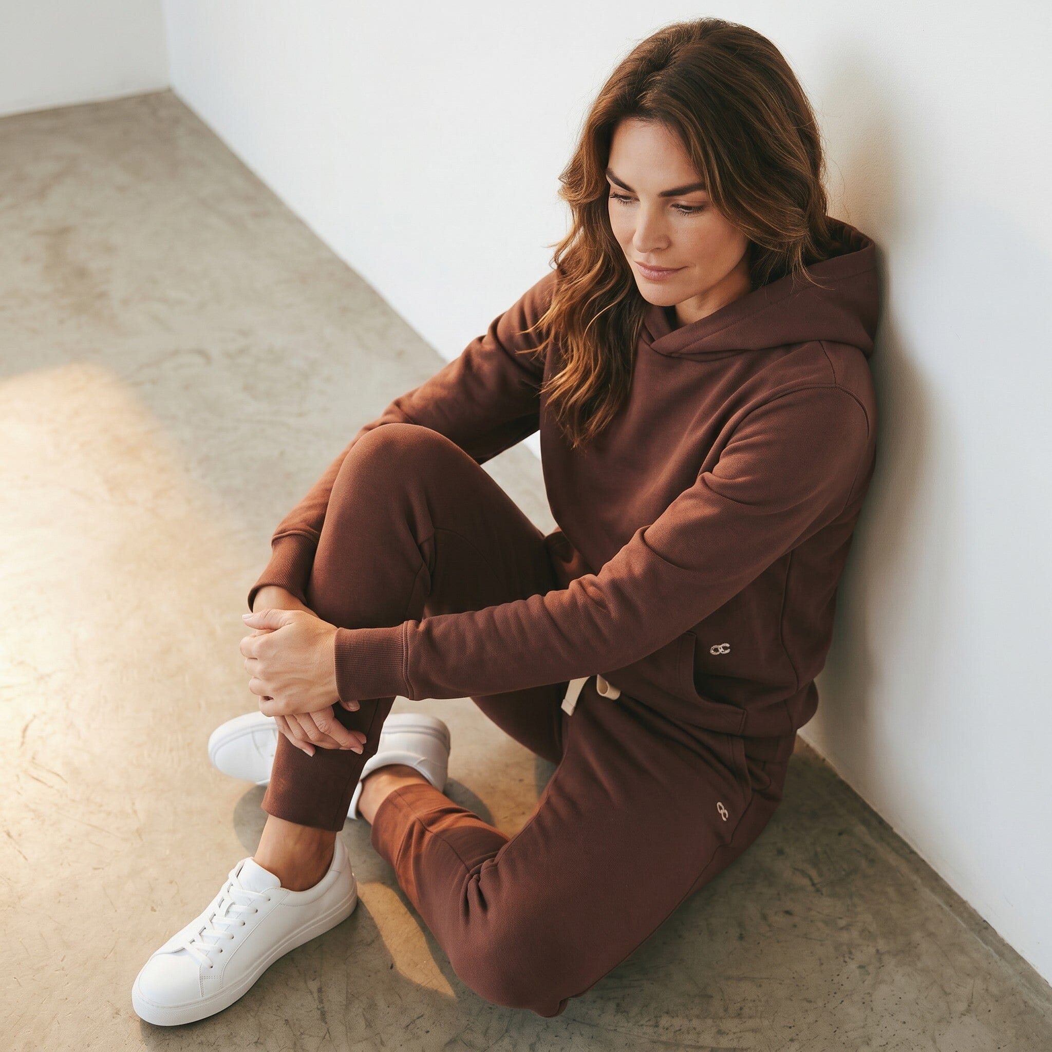 Fleece Slouchy Organic Cotton Hoodie Chocolate Sweater Organic Crew 