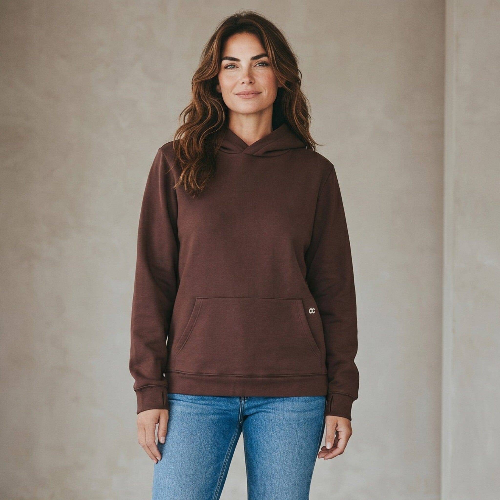 Fleece Slouchy Organic Cotton Hoodie Chocolate Sweater Organic Crew 
