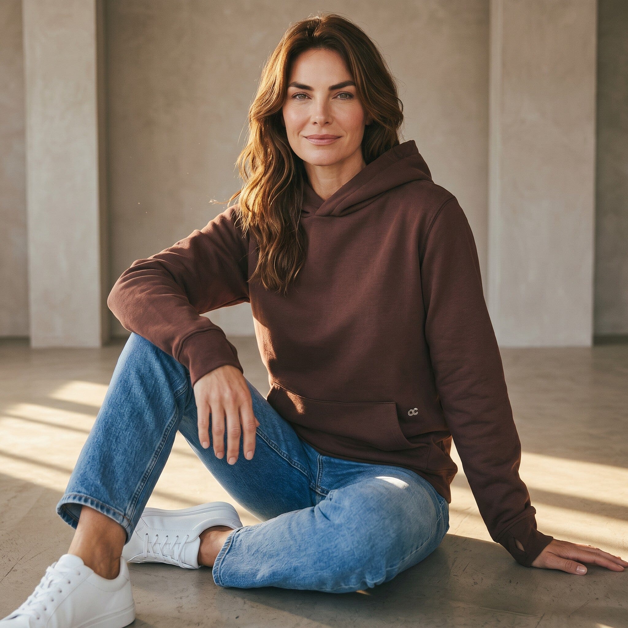 Fleece Slouchy Organic Cotton Hoodie Chocolate Sweater Organic Crew 