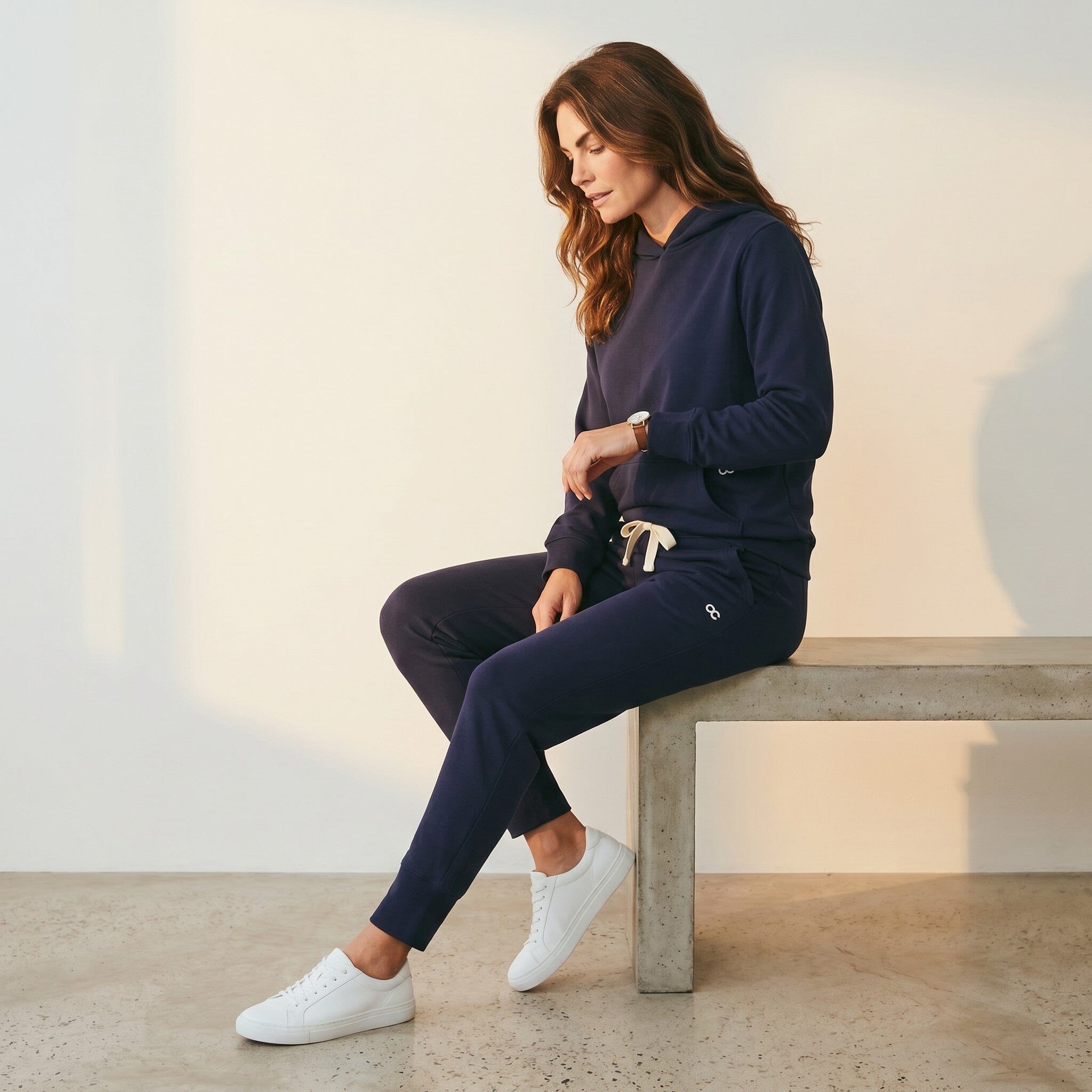 Fleece Organic Cotton Crew Pant Navy pants Organic Crew 