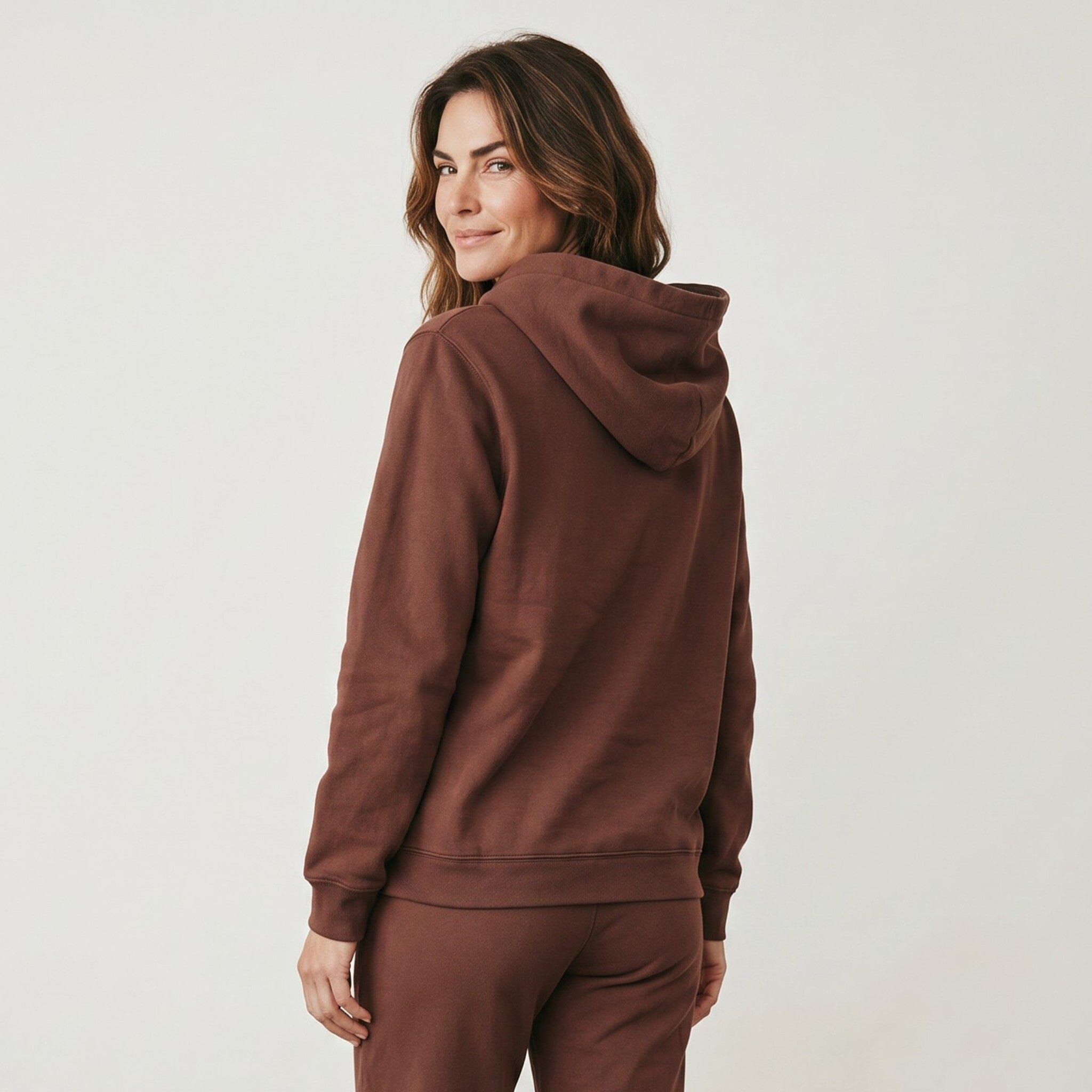 Fleece Slouchy Organic Cotton Hoodie Chocolate Sweater Organic Crew 