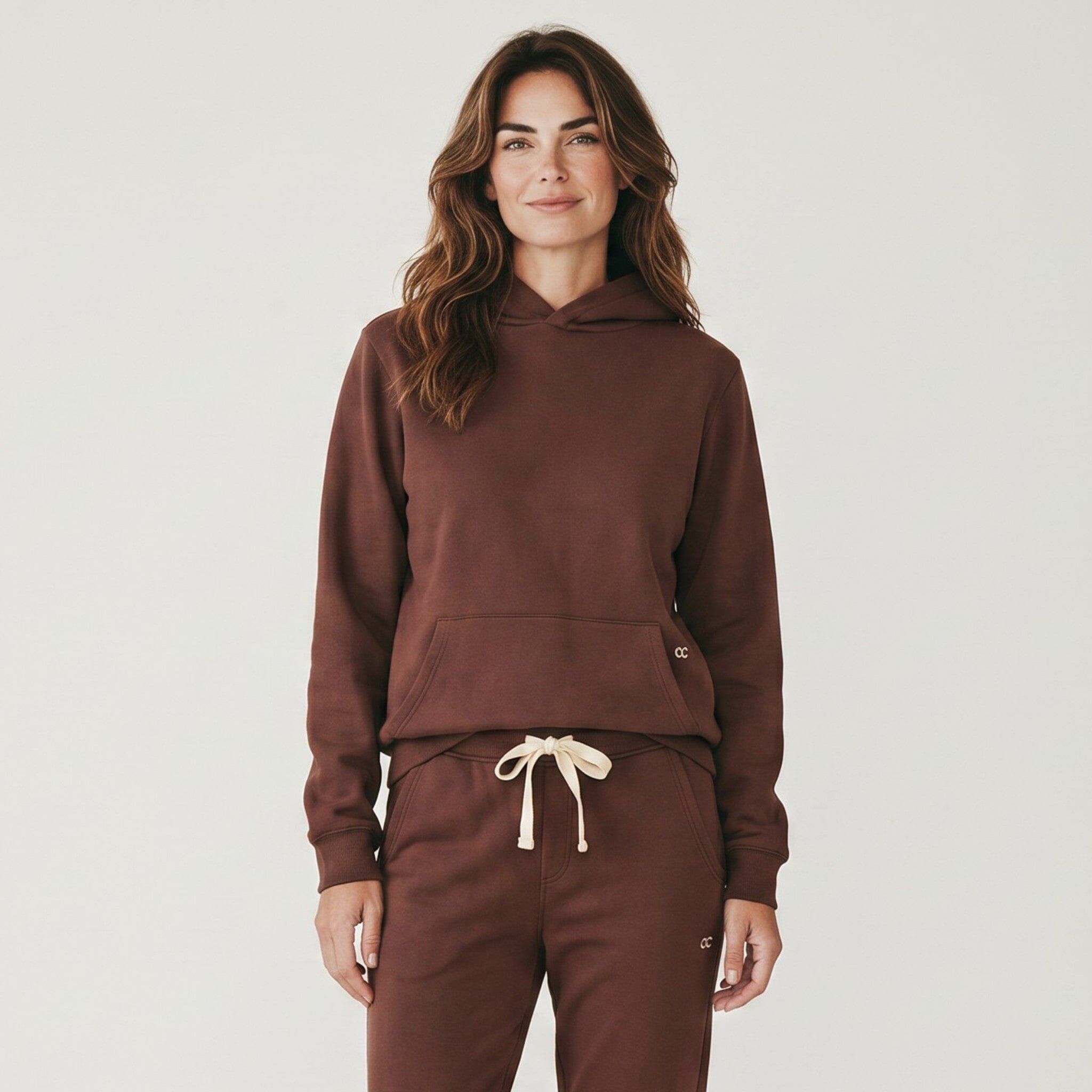 Fleece Slouchy Organic Cotton Hoodie Chocolate Sweater Organic Crew 