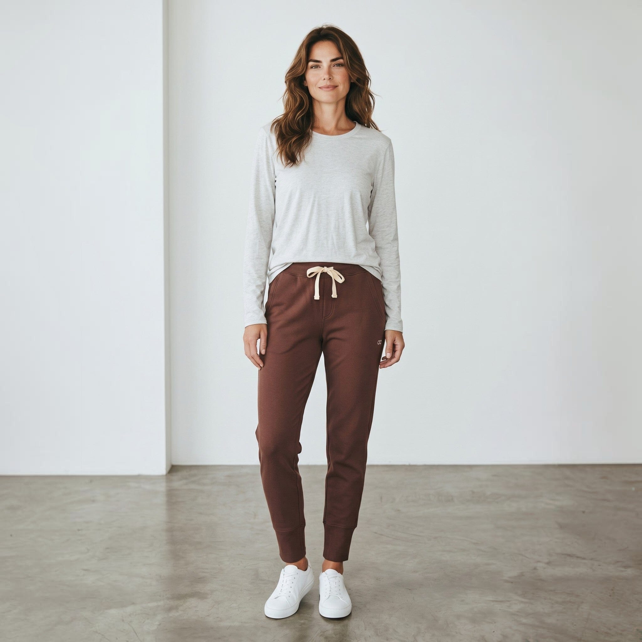 Lily Organic Cotton Long Sleeve Tee Grey Marle l/s tee Organic Crew 