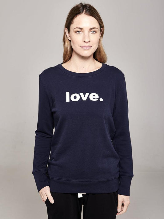 Boyfriend Sweater Navy love Sweater Organic Crew 