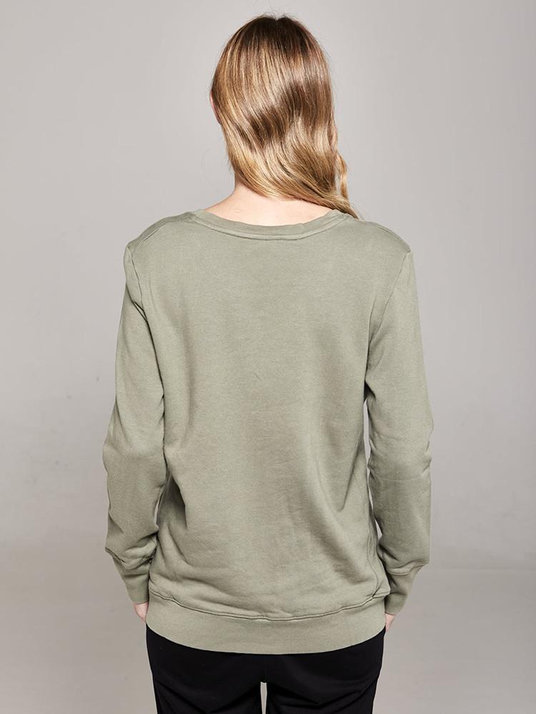 Boyfriend Sweater khaki plain Sweater Organic Crew 