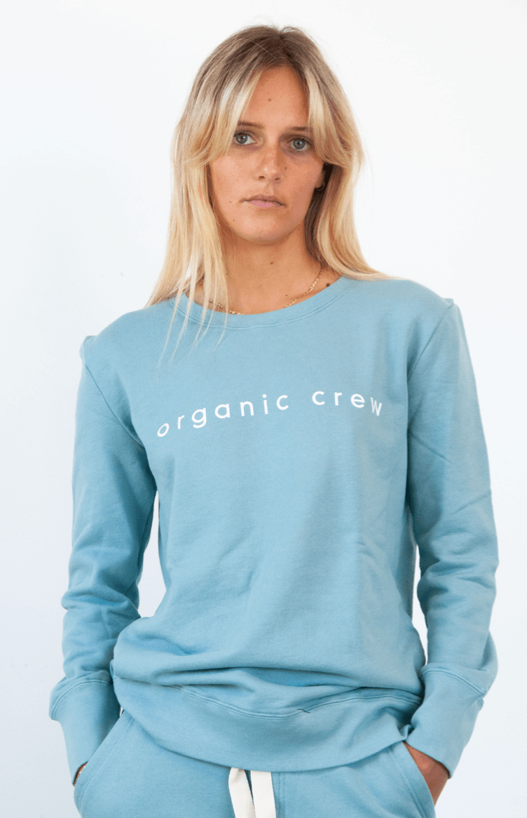 Boyfriend Sweater Steel Blue OC Sweater Organic Crew 