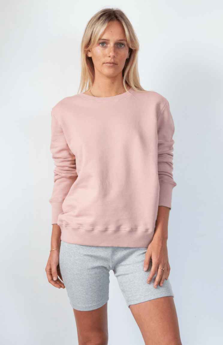 Boyfriend Sweater Dusty Pink Sweater Organic Crew 