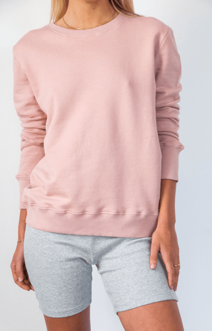 Boyfriend Sweater Dusty Pink Sweater Organic Crew 