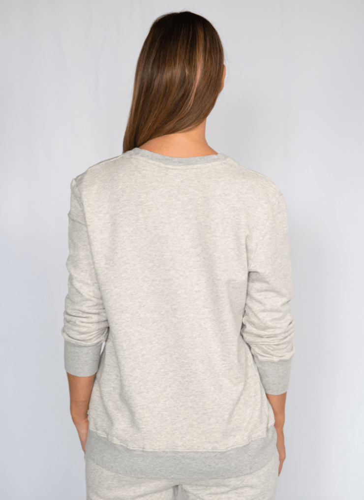 Boyfriend Sweater Grey Marl ITALIA Sweater Organic Crew 