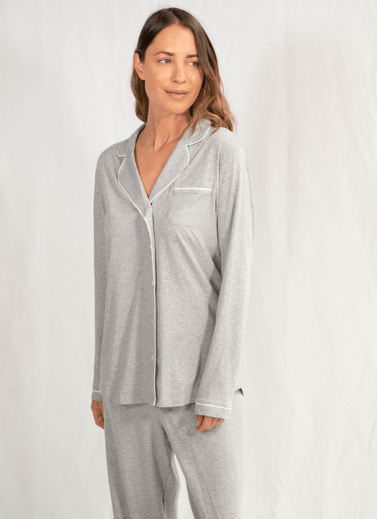 Portsea PJ Set Long Grey – Organic Crew