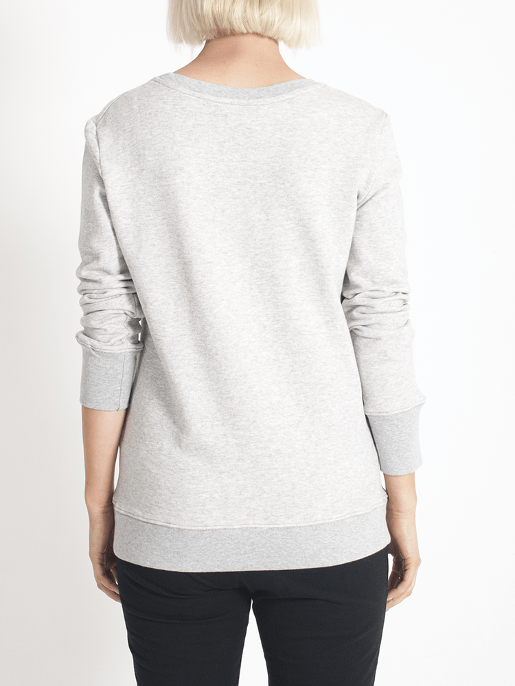 Boyfriend Sweater Grey Plain Sweater Organic Crew 