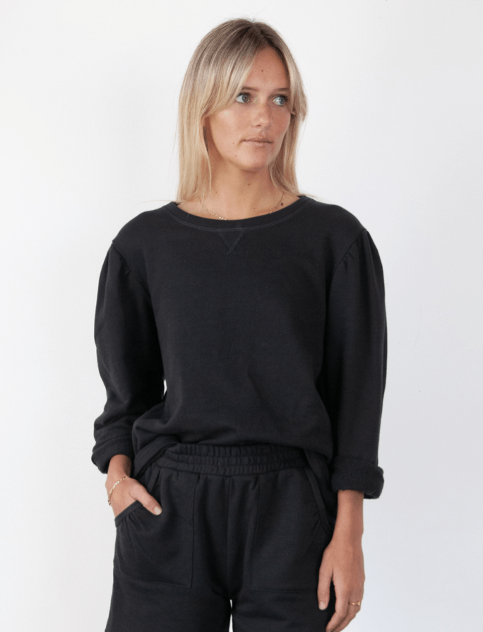 Puff Sweater black Sweater Organic Crew 